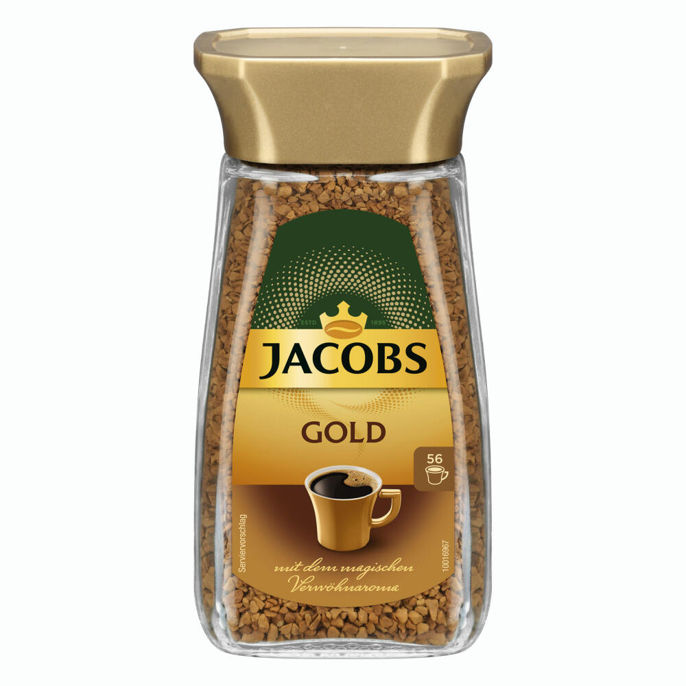 Jacobs Gold, Löslicher Kaffee, Instantkaffee, Instant Kaffee, Löskaffee, Glas, 100 g