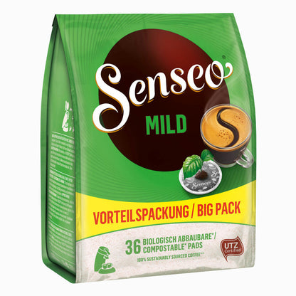 Senseo Mild Kaffeepads, für alle Padmaschinen, Kaffee, Raffiniert und Fein, 144 Kaffee Pads, á 6.9 g