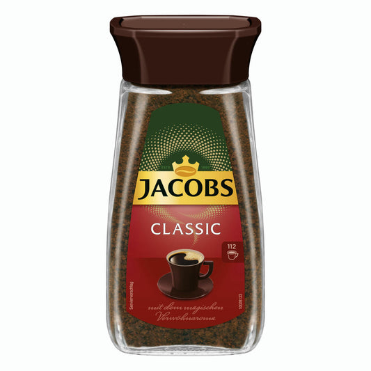 Jacobs Classic, Löslicher Kaffee, Instantkaffee, Instant Kaffee, Löskaffee, Glas, 6 x 200 g