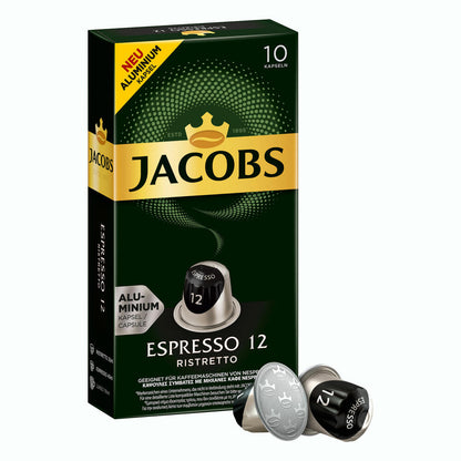 Jacobs Espresso 12 Ristretto, Kaffeekapseln, Nespresso Kompatibel, Kaffee, 50 Kapseln, á 5.2 g