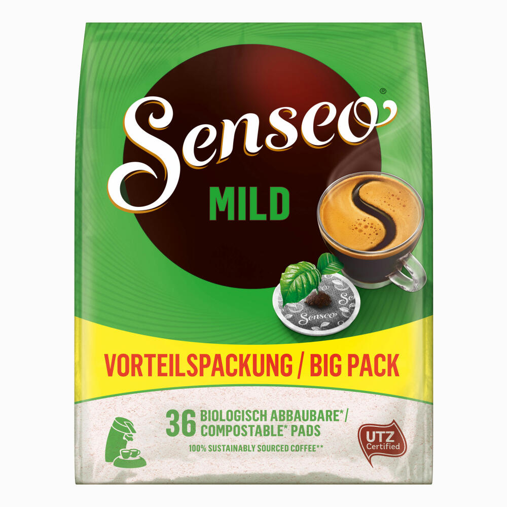 Senseo Mild Kaffeepads, für alle Padmaschinen, Kaffee, Raffiniert und Fein, 144 Kaffee Pads, á 6.9 g