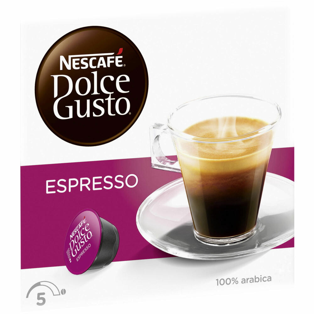 80 x Nescafé Dolce Gusto Espresso, Kaffee, Kaffeekapsel, Großpackung, Vorteilspackung, 80 Kapseln