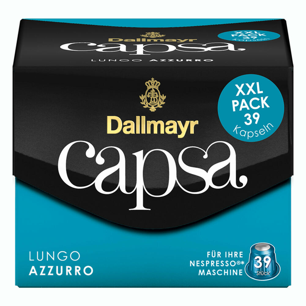 Dallmayr Capsa Lungo Azzurro XXL Nespresso Kompatibel Kapsel, Röstkaffee, Kaffee, 390 Kapseln á 5.6 g