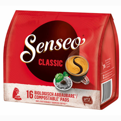 Senseo Kaffeepads Premium Set Klassisch / Classic, 3er Pack, Intensiver & Vollmundiger Geschmack, Kaffee, je 16 Pads, mit Paddose
