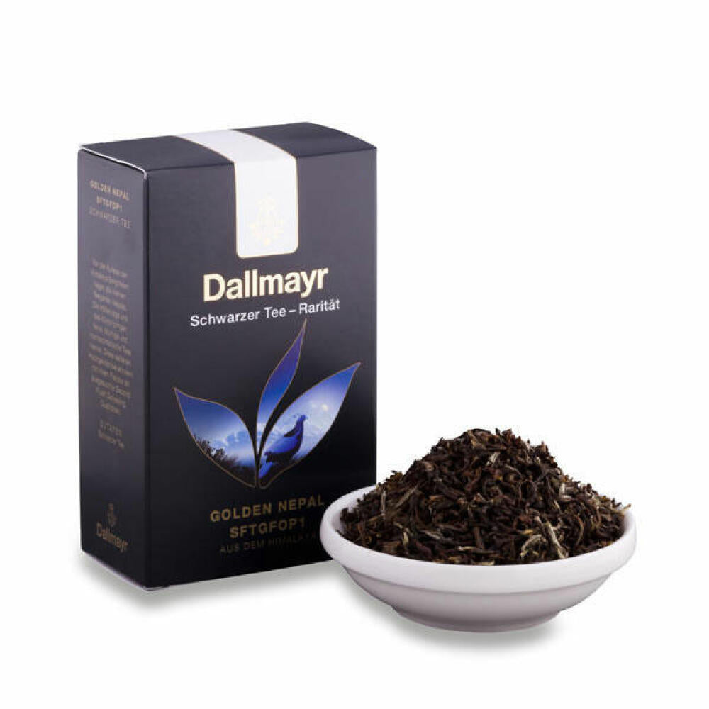 Dallmayr Rarität Schwarztee - Golden Nepal, Schwarzer Tee, Darjeeling, Ceylon Tee, Second Flush, Fein / Blumig, 100 g