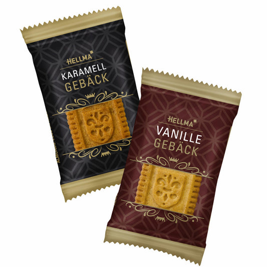 HELLMA Noble Pastry Mix, biscuits with vanilla and caramel flavour, 125 x 3.5 g