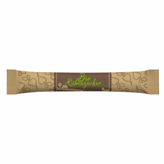 Hellma Organic Beet Sugar Sachets, Sugar for Gastronomy and Hotels, 500 Sachets of 4 g each