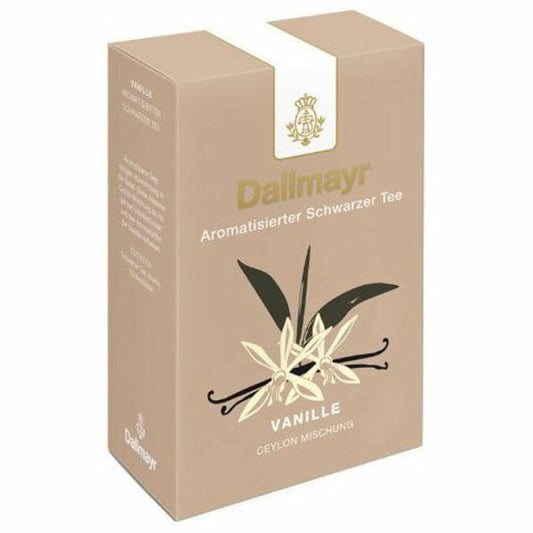 Dallmayr Aromatisierter Schwarztee - Vanille, Schwarzer Tee, Black Tea, Ceylon Tee, Loser Tee, 100 g