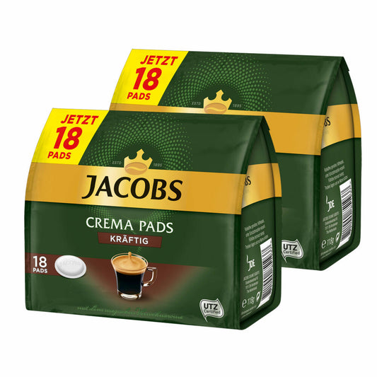 Jacobs Kaffeepads Crema Pads, Kräftig, Intensiver & Vollmundiger Geschmack, Kaffee, 36 Pads