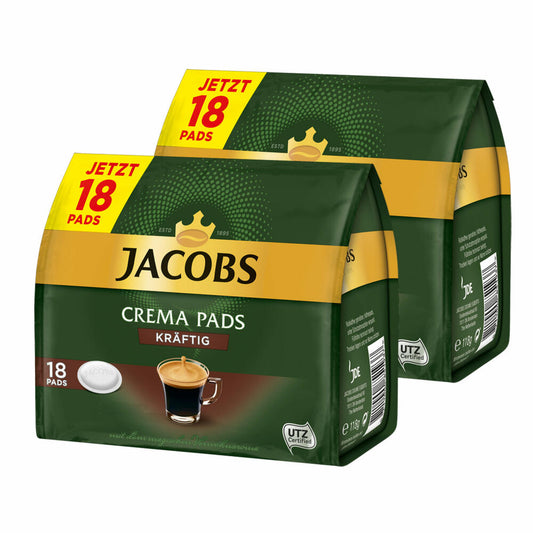 Jacobs Coffee Pads Crema Pads, Strong, Intense &amp; Full-Bodied Taste, Coffee, 36 Pads