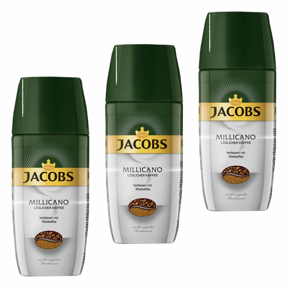 Jacobs Millicano Kaffeekomposition, löslicher Kaffee, Instantkaffee, 3er Pack, 3 x 100g