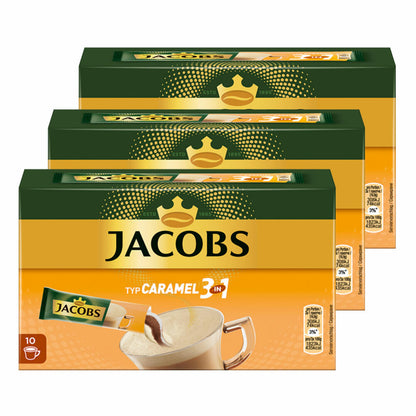 Jacobs 3-in-1 Classic Instant Coffee Sticks – Löslicher Bohnenkaffee Mit Creamer, Karamell-Geschmack Jacobs 3-in-1 Classic Instant Coffee Sticks – Löslicher Bohnenkaffee Mit Creamer, Karamell-Geschmack