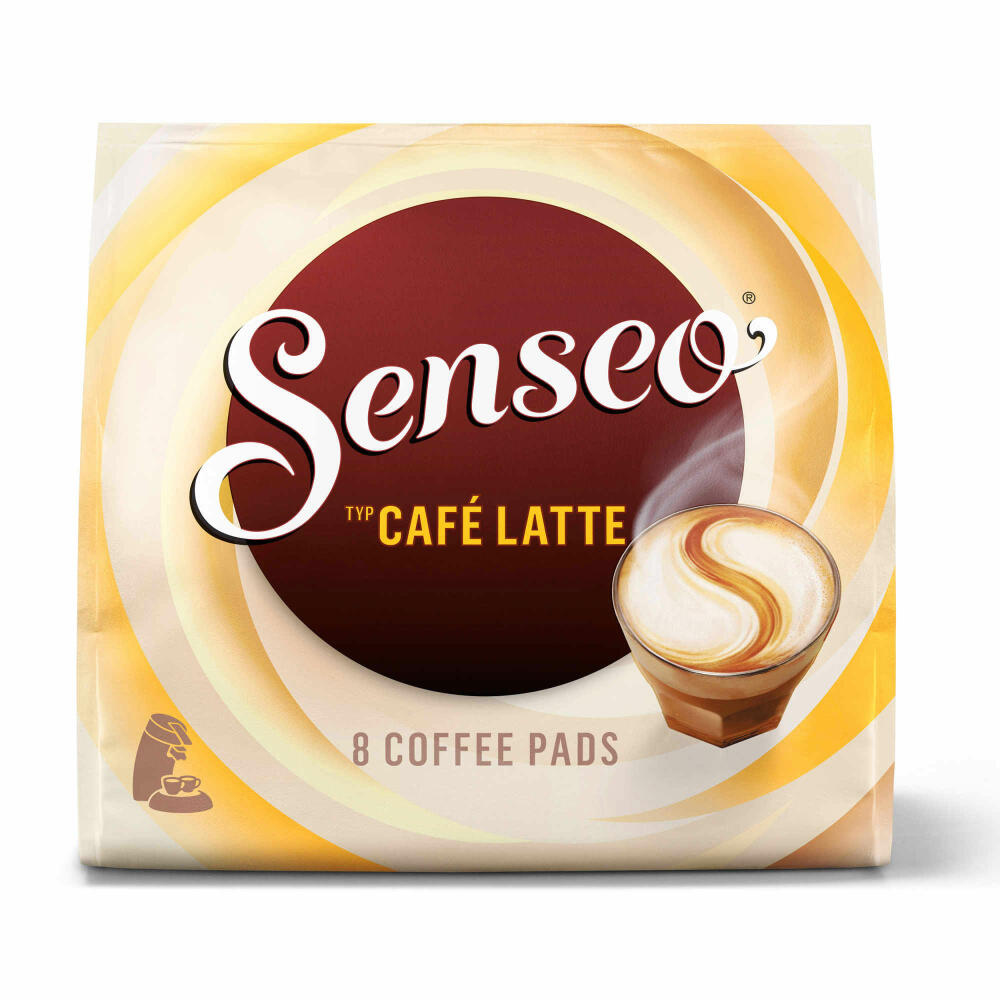 Senseo Kaffeepads Premium Set Café Latte, 3er Pack, Aromatischer Kaffee mit Cremig-milchigem Geschmack, Milchkaffee, je 8 Pads, mit Paddose