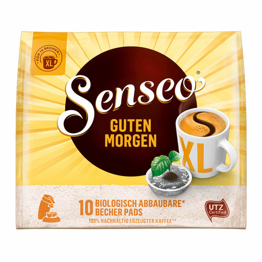 Senseo Kaffeepads Guten Morgen XL, Vollmundig, 10 Kaffee Pads, 125 g