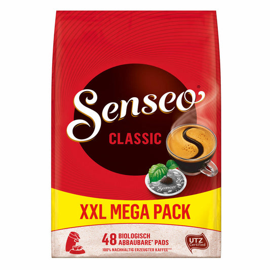 Senseo Kaffeepads Classic / Klassisch, 10er Pack, Intensiver und Vollmundiger Geschmack, Kaffee, 480 Pads