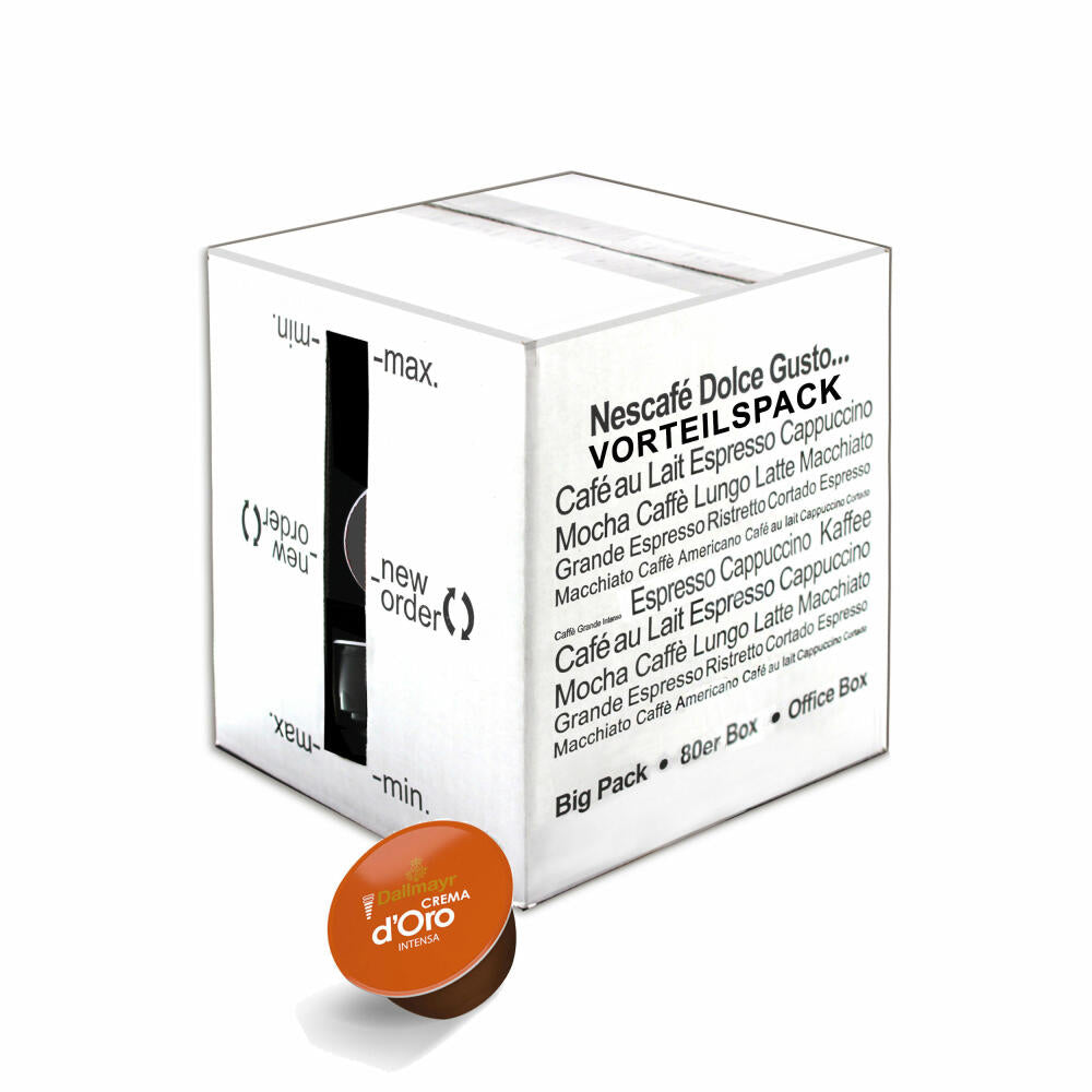 80 x Nescafé Dolce Gusto Dallmayr Crema d´Oro Intensa, coffee, bulk pack, value pack, coffee capsule, 80 capsules