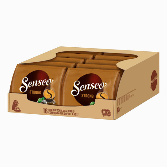 Senseo Kaffeepads Kräftig / Strong, Intensiver und Vollmundiger Geschmack, Kaffee, neues Design, 10er Pack, 10 x 16 Pads
