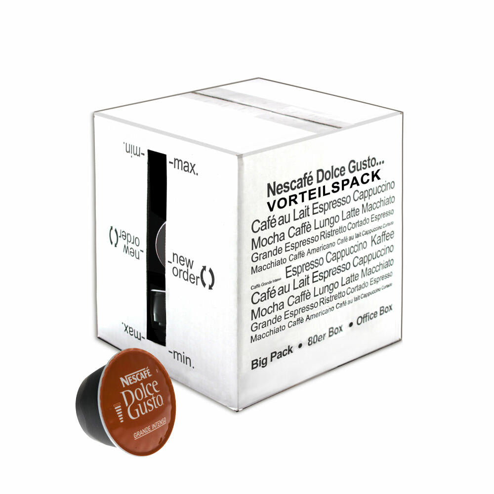 80 x Nescafé Dolce Gusto Caffè Grande Intenso, Strong, Coffee, Coffee Capsule, Bulk Pack, Value Pack, 80 Capsules