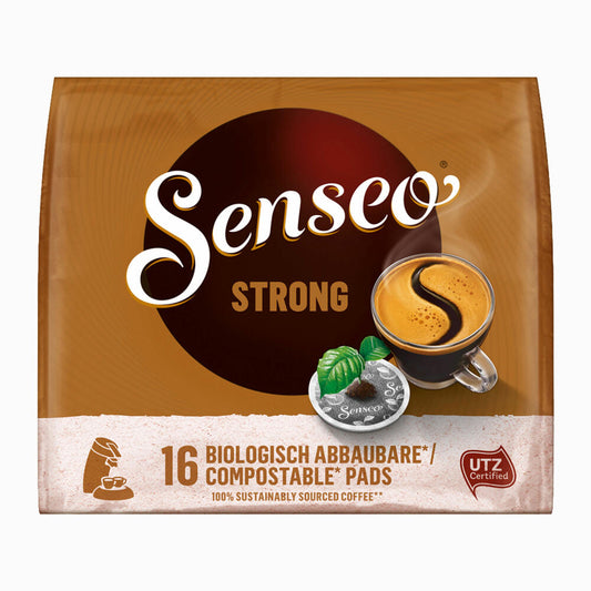 Senseo Kaffeepads Kräftig / Strong, Intensiver und Vollmundiger Geschmack, Kaffee, 16 Pads