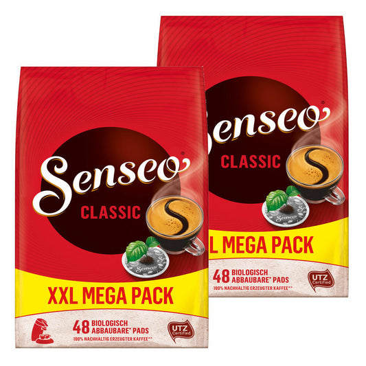 Senseo Kaffeepads Classic / Klassisch, 2er Pack, Intensiver und Vollmundiger Geschmack, Kaffee, 96 Pads