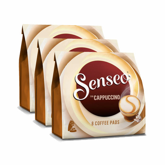 Senseo Kaffeepads Cappuccino, Milchschaumklassiker, Kaffee, neue Rezeptur, 3er Pack, 3 x 8 Pads