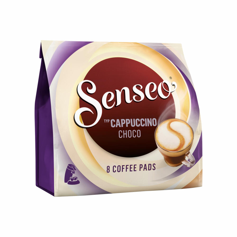 Senseo Kaffeepads Premium Set Cappuccino Choco, 3er Pack, Kaffee mit Schokoladengeschmack, je 8 Pads, mit Paddose