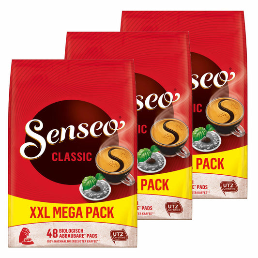 Senseo Kaffeepads Classic / Klassisch, 3er Pack, Intensiver und Vollmundiger Geschmack, Kaffee, 144 Pads
