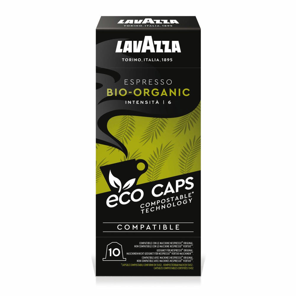 Lavazza Eco Kaffeekapseln Espresso Bio-Organic, Nespresso kompatibel, Kaffee Kapsel, 10 x 10 Kapseln