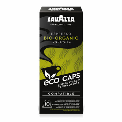 Lavazza Eco Kaffeekapseln Espresso Bio-Organic, Nespresso kompatibel, Kaffee Kapsel, 10 x 10 Kapseln