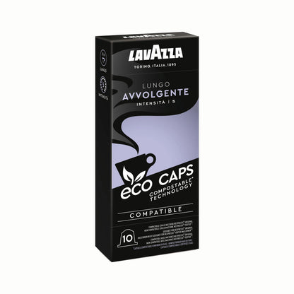 Lavazza Eco Kaffeekapseln Lungo Avvolgente, Nespresso kompatibel, Kaffee Kapsel, 10 x 10 Kapseln