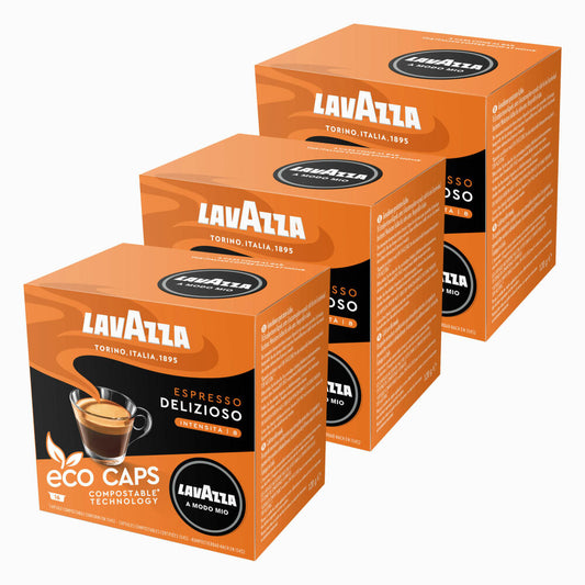 Lavazza A Modo Mio Eco Kaffeekapseln Espresso Delizioso, Kaffee Kapsel, Kompostierbar, 3 x 16 Kapseln