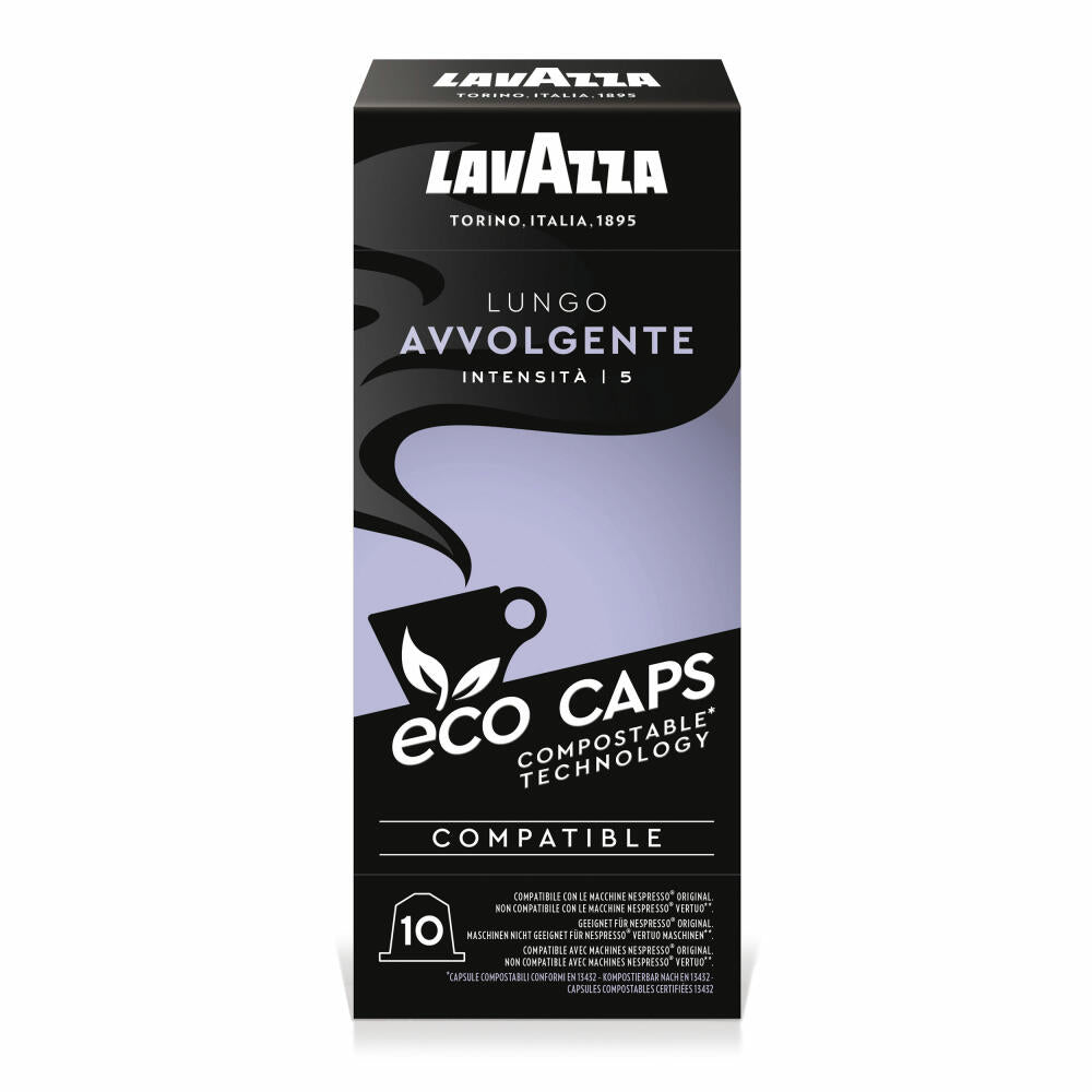 Lavazza Eco Kaffeekapseln Lungo Avvolgente, Nespresso kompatibel, Kaffee Kapsel, 10 x 10 Kapseln