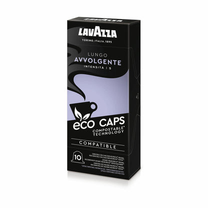Lavazza Eco Kaffeekapseln Lungo Avvolgente, Nespresso kompatibel, Kaffee Kapsel, 10 x 10 Kapseln
