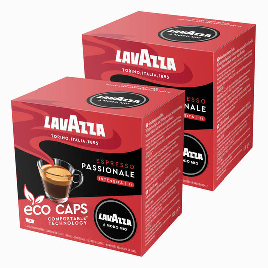 Lavazza A Modo Mio Eco Kaffeekapseln Espresso Passionale, Kaffee Kapsel, Kompostierbar, 2 x 16 Kapseln