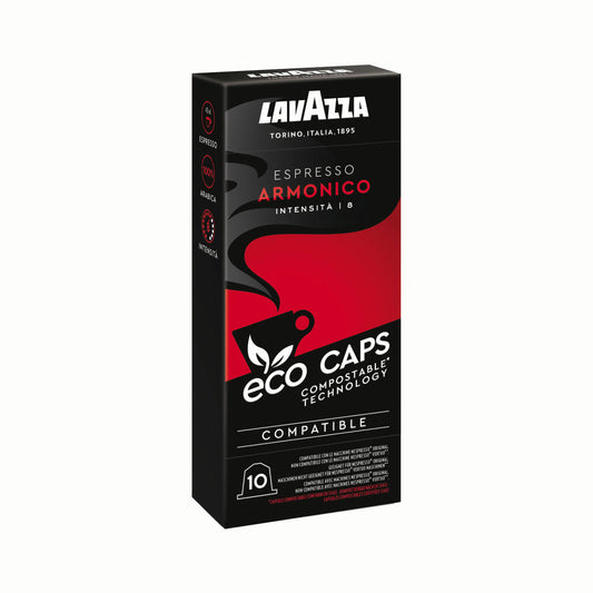 Lavazza Eco Kaffeekapseln Espresso Armonico, Nespresso kompatibel, Kaffee Kapsel, 10 Kapseln
