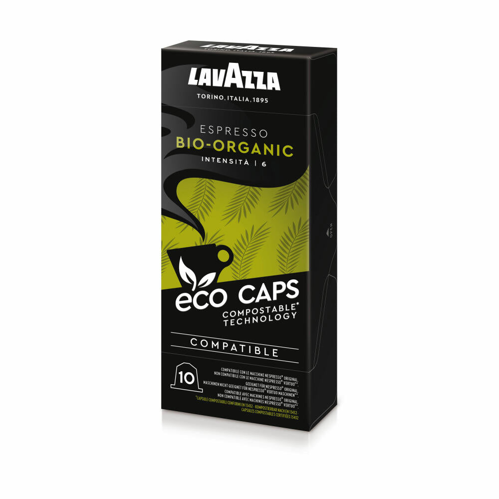 Lavazza Eco Kaffeekapseln Espresso Bio-Organic, Nespresso kompatibel, Kaffee Kapsel, 10 x 10 Kapseln