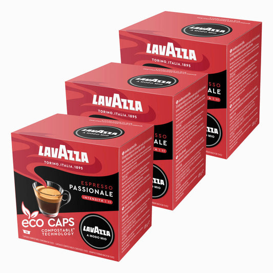 Lavazza A Modo Mio Eco Kaffeekapseln Espresso Passionale, Kaffee Kapsel, Kompostierbar, 3 x 16 Kapseln