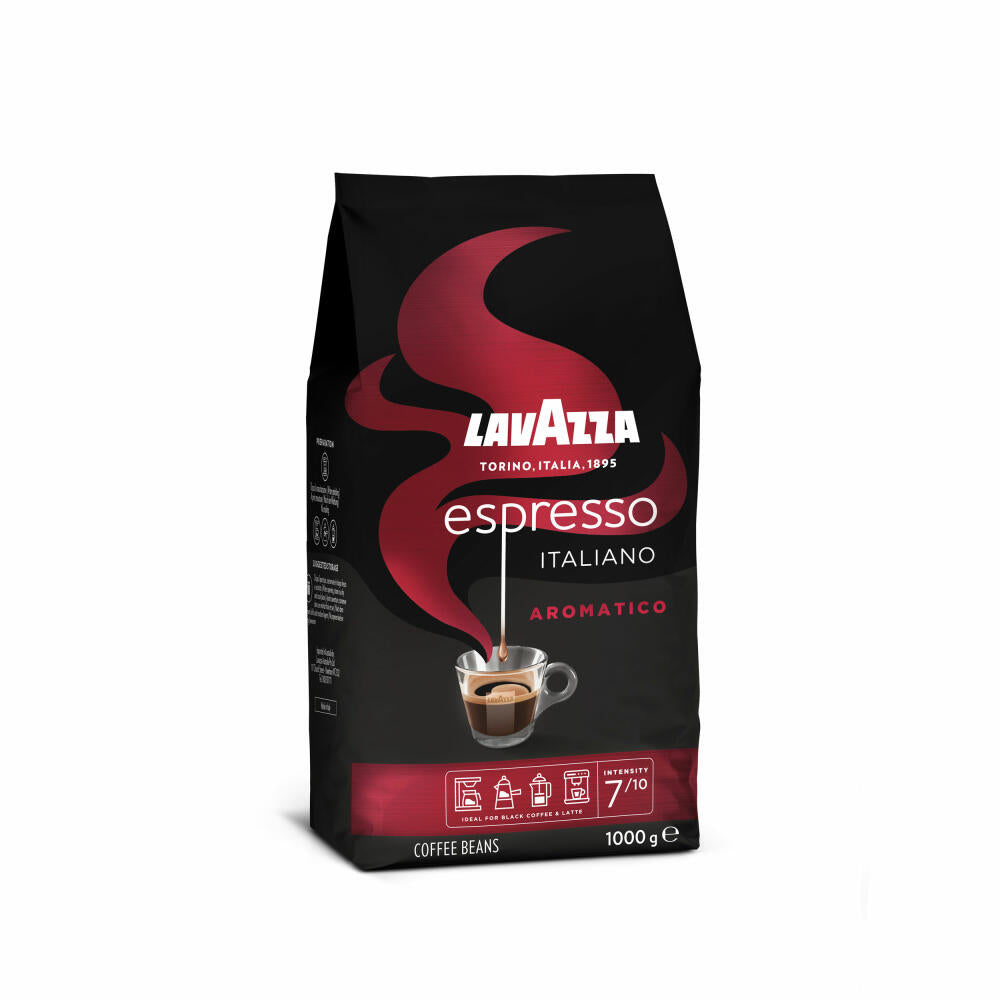 Lavazza Kaffee Espresso Italiano Aromatico, ganze Bohnen, Bohnenkaffee, Set, 8 x 1000 g
