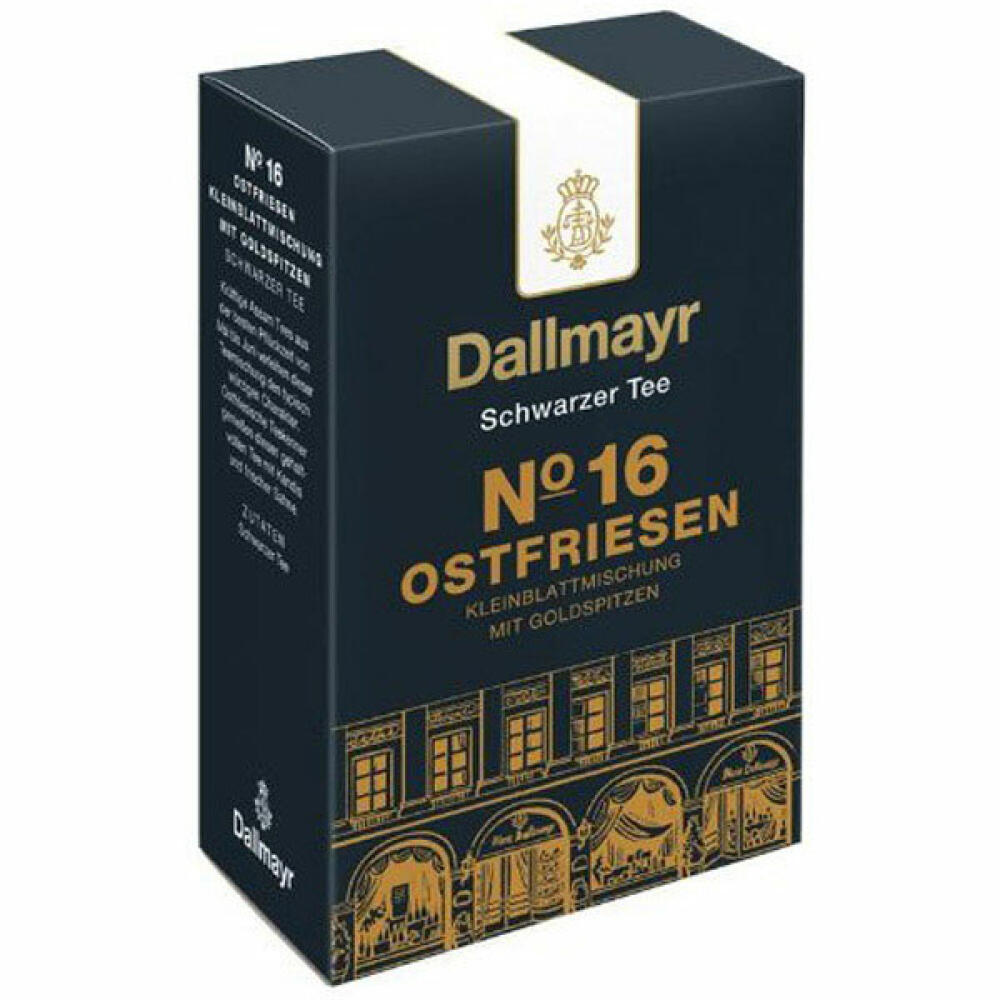 Dallmayr Schwarztee - Nr. 16 Ostfriesen Kleinblattmischung, Assam Tee, Schwarzer Tee, Loser Tee, Ceylon Tee, Würzig / Malzig, 3 x 100 g