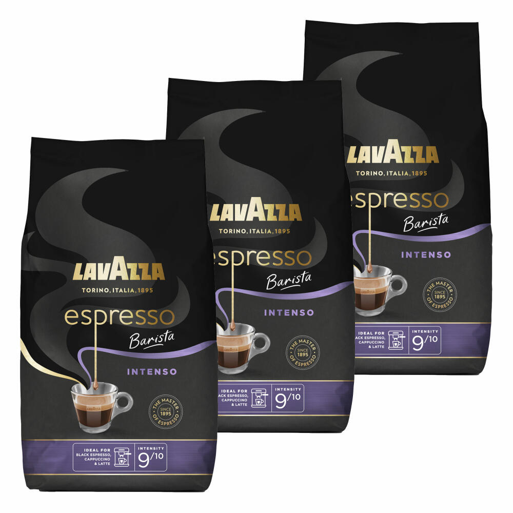 Lavazza Kaffee Espresso Barista Intenso, ganze Bohnen, Bohnenkaffee, Set, 3 x 1000 g