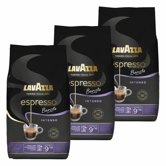 Lavazza Kaffee Espresso Barista Intenso, ganze Bohnen, Bohnenkaffee, Set, 3 x 1000 g