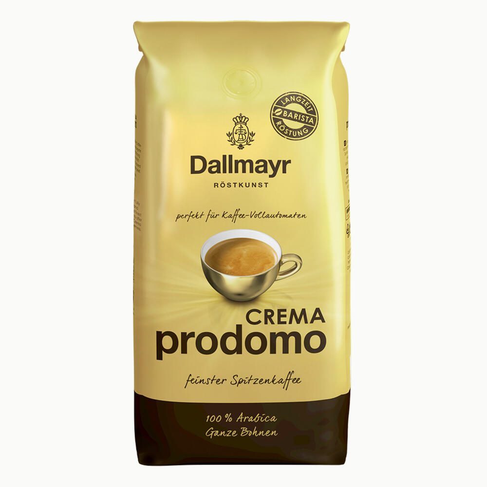 Dallmayr Crema Prodomo, Bohnenkaffee, Röstkaffee, Kaffee, ganze Bohnen, Kaffeebohnen, 2 x 1000 g