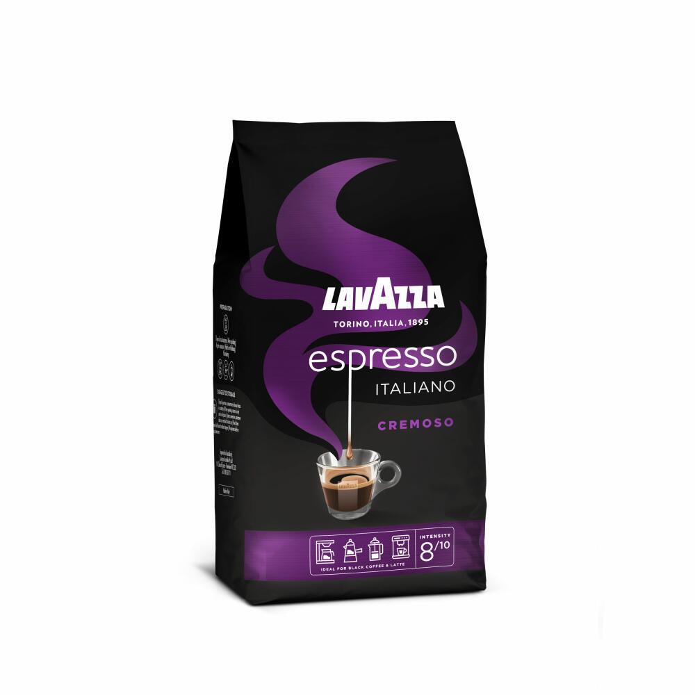 Lavazza Coffee Espresso Italiano Cremoso, whole beans, bean coffee, set, 2 x 1000 g