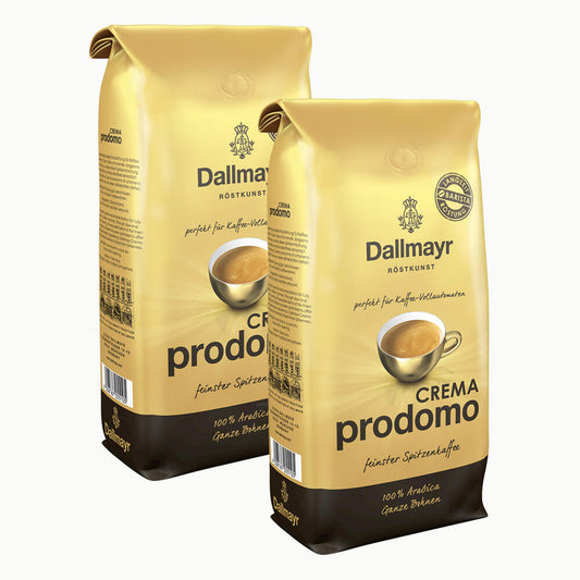 Dallmayr Crema Prodomo, Bohnenkaffee, Röstkaffee, Kaffee, ganze Bohnen, Kaffeebohnen, 2 x 1000 g