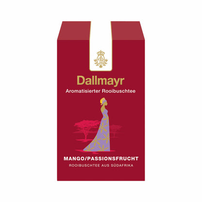 Dallmayr Roibuschtee Mango-Passionsfrucht, Rooibos Tee, Roibusch, Loser Tee, Koffeinfrei, Leicht Süßlich, 3 x 100 g