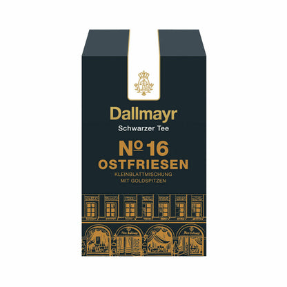 Dallmayr Schwarztee - Nr. 16 Ostfriesen Kleinblattmischung, Assam Tee, Schwarzer Tee, Loser Tee, Ceylon Tee, Würzig / Malzig, 100 g
