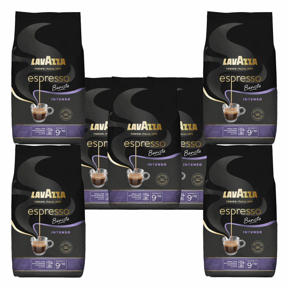 Lavazza Kaffee Espresso Barista Intenso, ganze Bohnen, Bohnenkaffee, Set, 7 x 1000 g