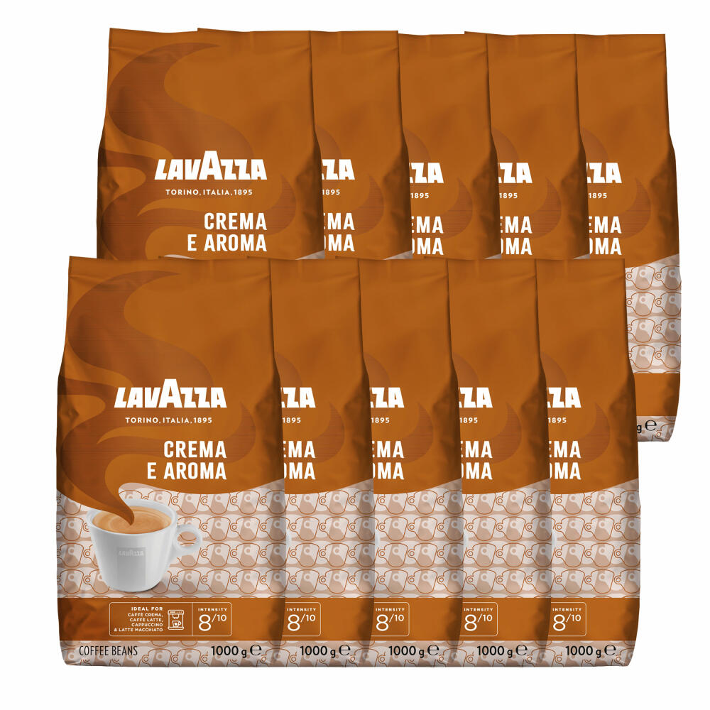 Lavazza Coffee Crema E Aroma, whole beans, bean coffee, set, 10 x 1000 g