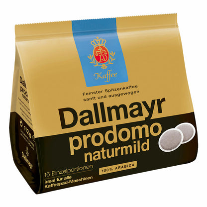 Dallmayr Prodomo Natur Mild Kaffeepads, für alle Pad Maschinen, Röstkaffee, Sanft, 160 Pads, á 7 g
