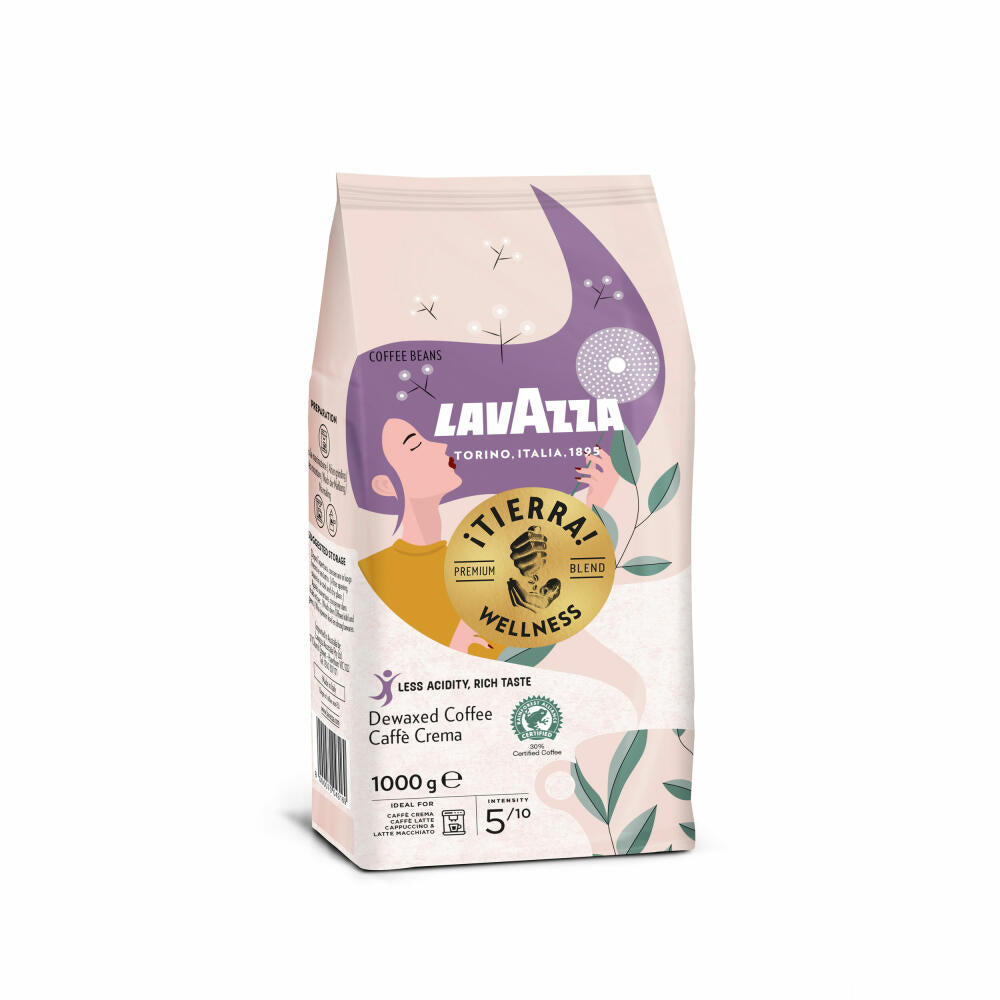Lavazza Kaffee Tierra Wellness, ganze Bohnen, Bohnenkaffee, Set, 5 x 1000 g